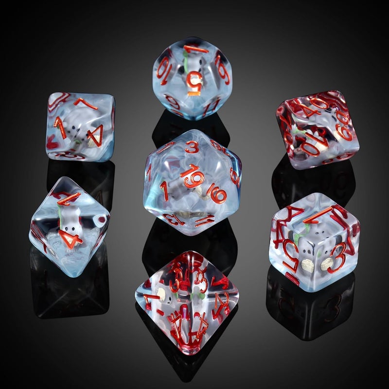 DNDND Totoro DND Dice Set, 7PCS Resin D&D Dice with Velvet Bag for Dungeons and Dragons Tabletop Games（Totoro - Image 5